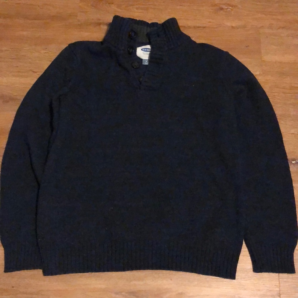 Dark Blue Button Up Sweater